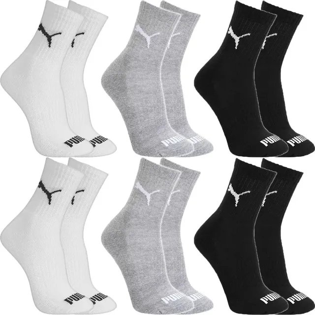 Kit 6 Pares Meias Puma Cano Médio Alto Atoalhada Original
