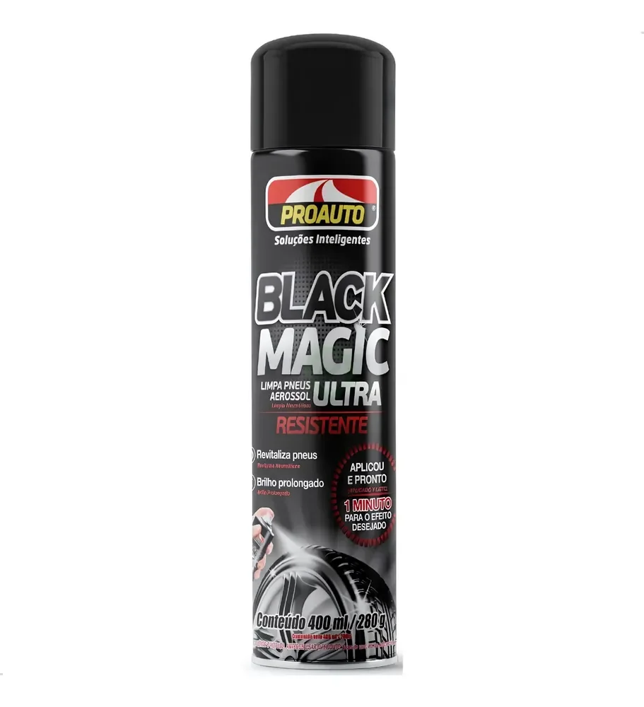 Pretinho Pneu Spray Black Magic Proauto 400ml Brilho Intenso