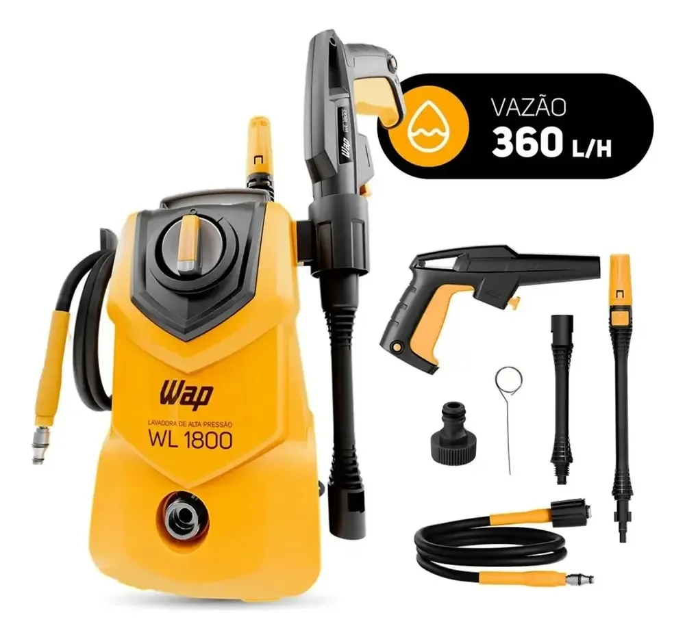 Lavadora de Alta Pressão Compacta WAP WL 1800 1400W 1500PSI 360L/h 127V