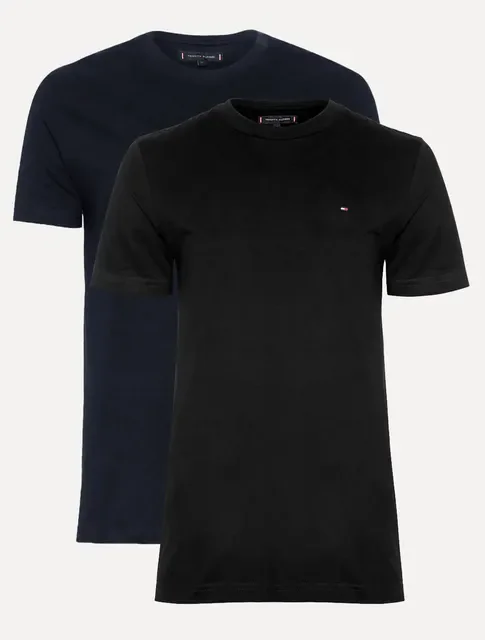 Camisetas Tommy Hilfiger Preta/marinho 2un - Original