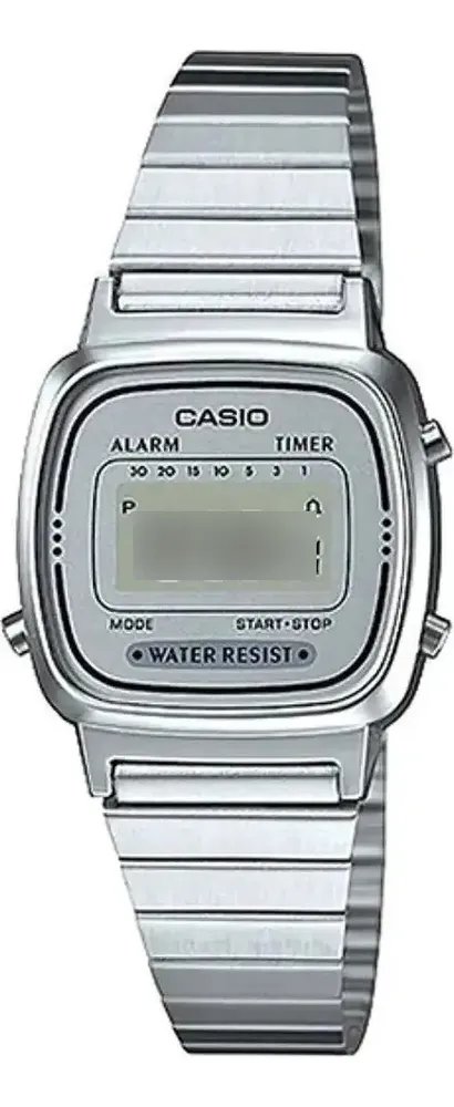 Relógio Casio Feminino Original Vintage Prata Tamanho Mini Prata Prateado Cinza