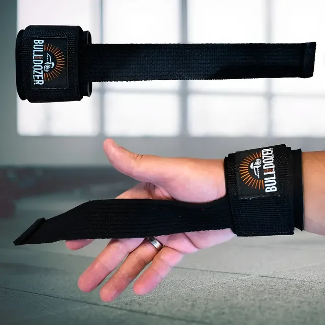 Strap Com Munhequeira Musculação Velcro Ajustável Grip Par