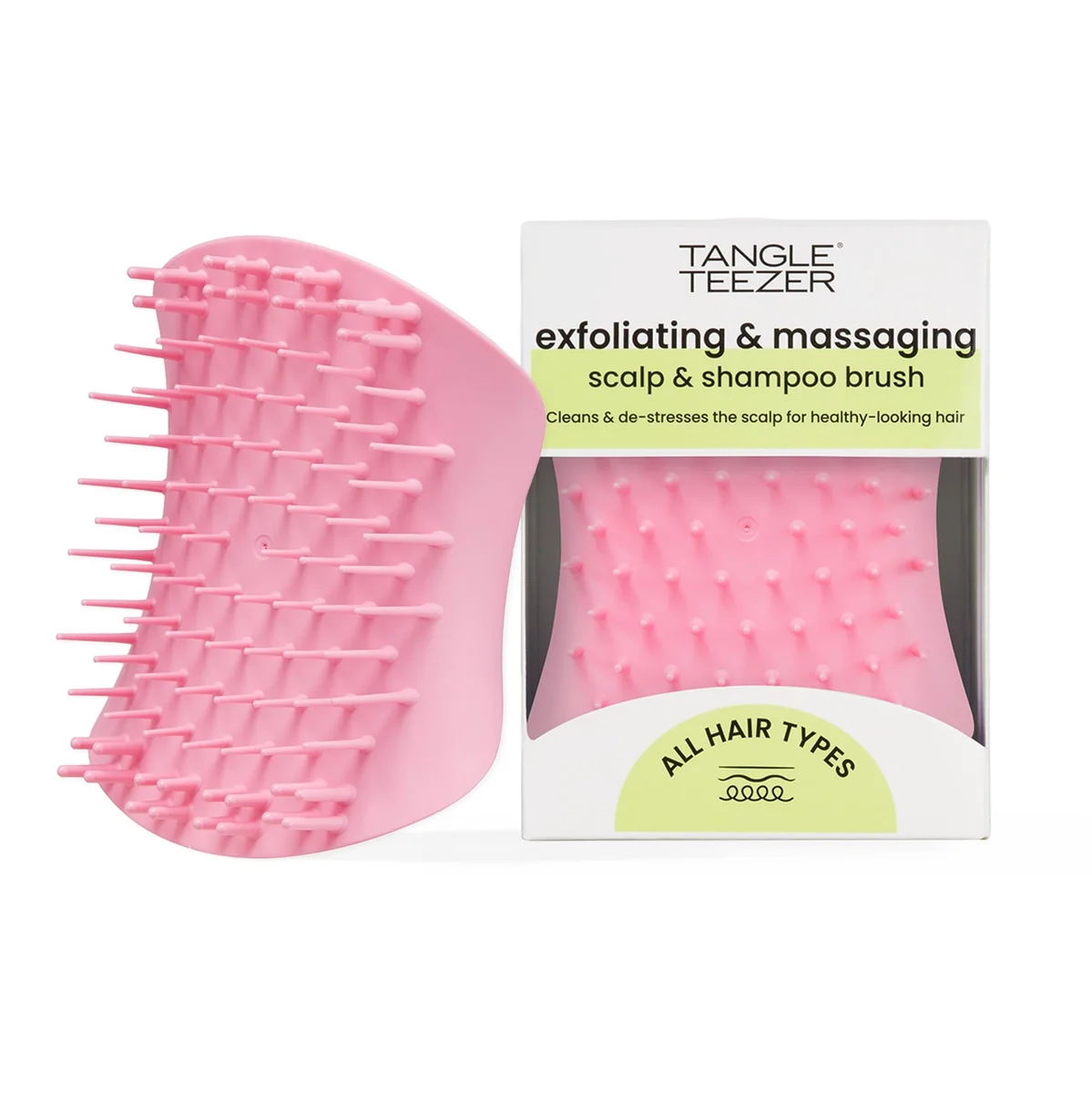 Tangle Teezer - Escova de esfoliação e limpeza do couro cabeludo Scalp Brush Exfoliator. Cor: Rosa