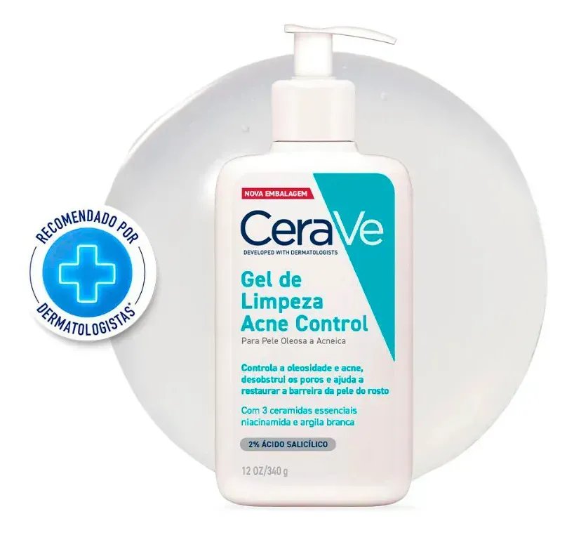 Gel de Limpeza para Pele Oleosa e Acneica, Acne Control CeraVe, 340g
