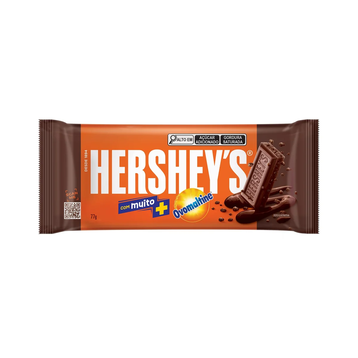 Hershey’s, Barra de Chocolate, Ovomaltine, 77 g