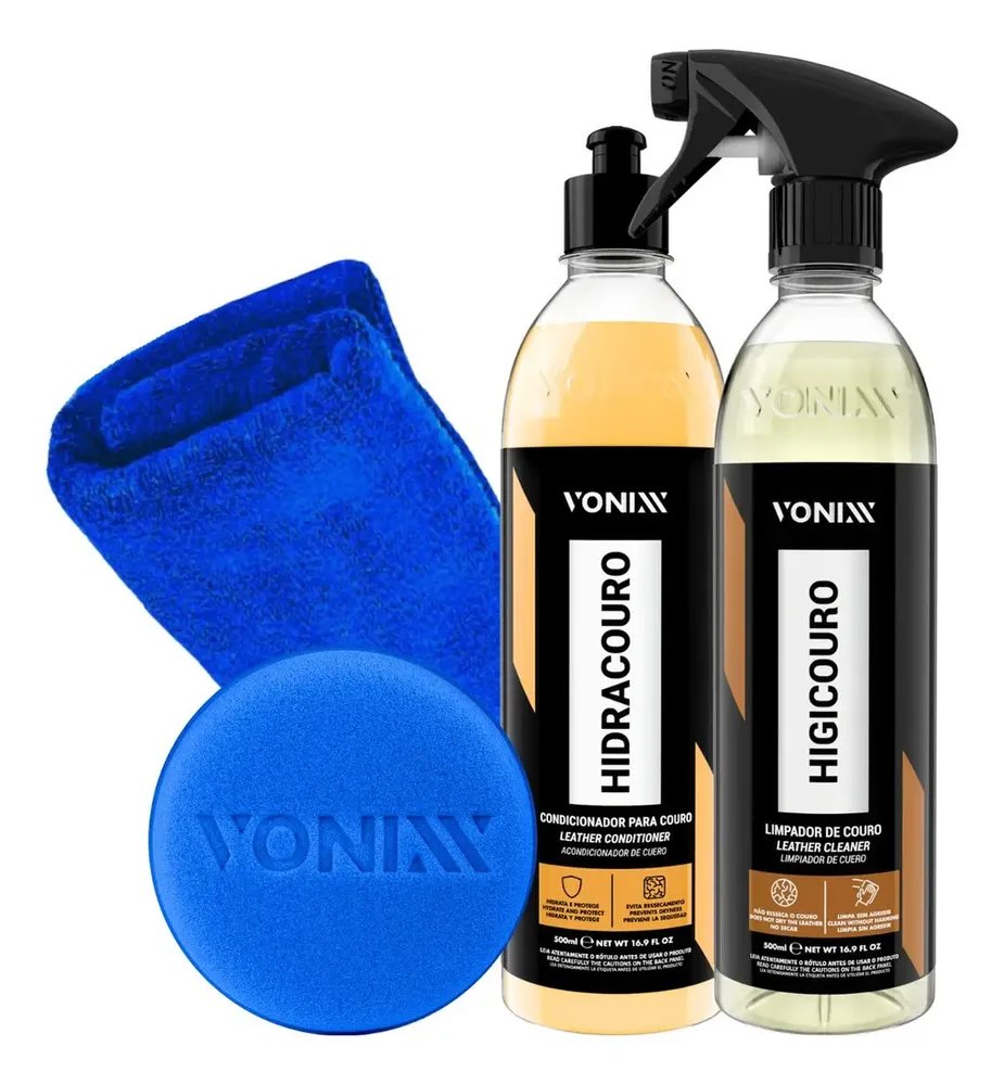 Kit Limpeza e Hidratação de Couro Vonixx com Acessórios Completo
