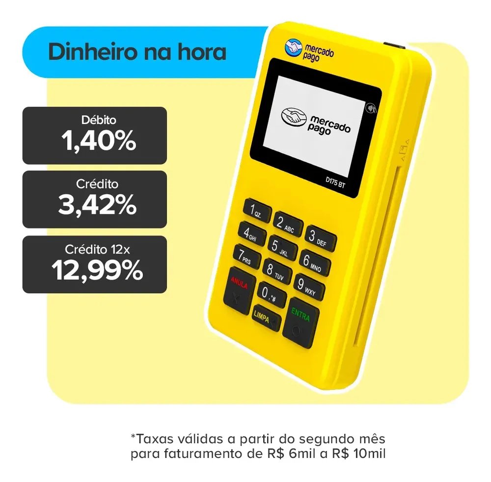 Maquininha De Cartão Mercado Pago Point Mini D175-bt Nfc2 Bluetooth