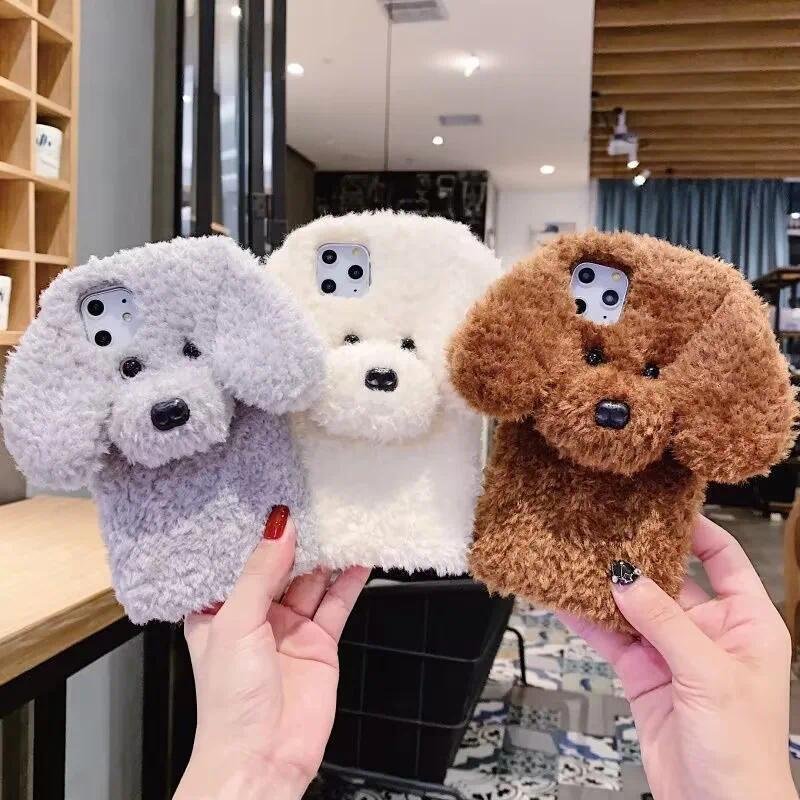 Bonito Cão De Pelúcia Poodle Filhote De Cachorro Casos De Pele Macia Para Xiaomi Mi Poco M8 F8pro X7 X8 17T 15T Redmi 16