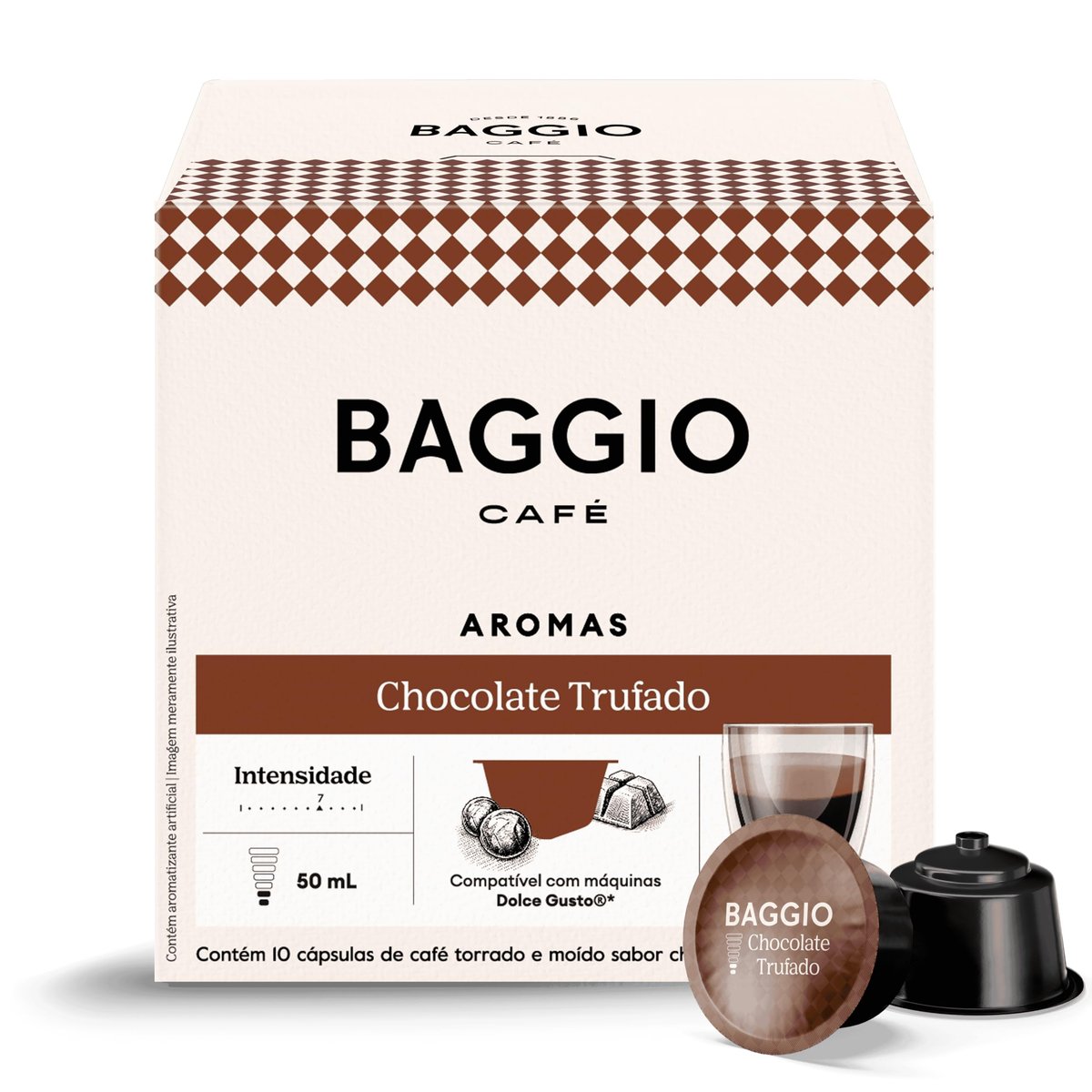 Baggio Café Cápsulas De Café Aroma Chocolate Trufado Compatível Com Máquinas Dolce Gusto Contém 10 Cápsulas