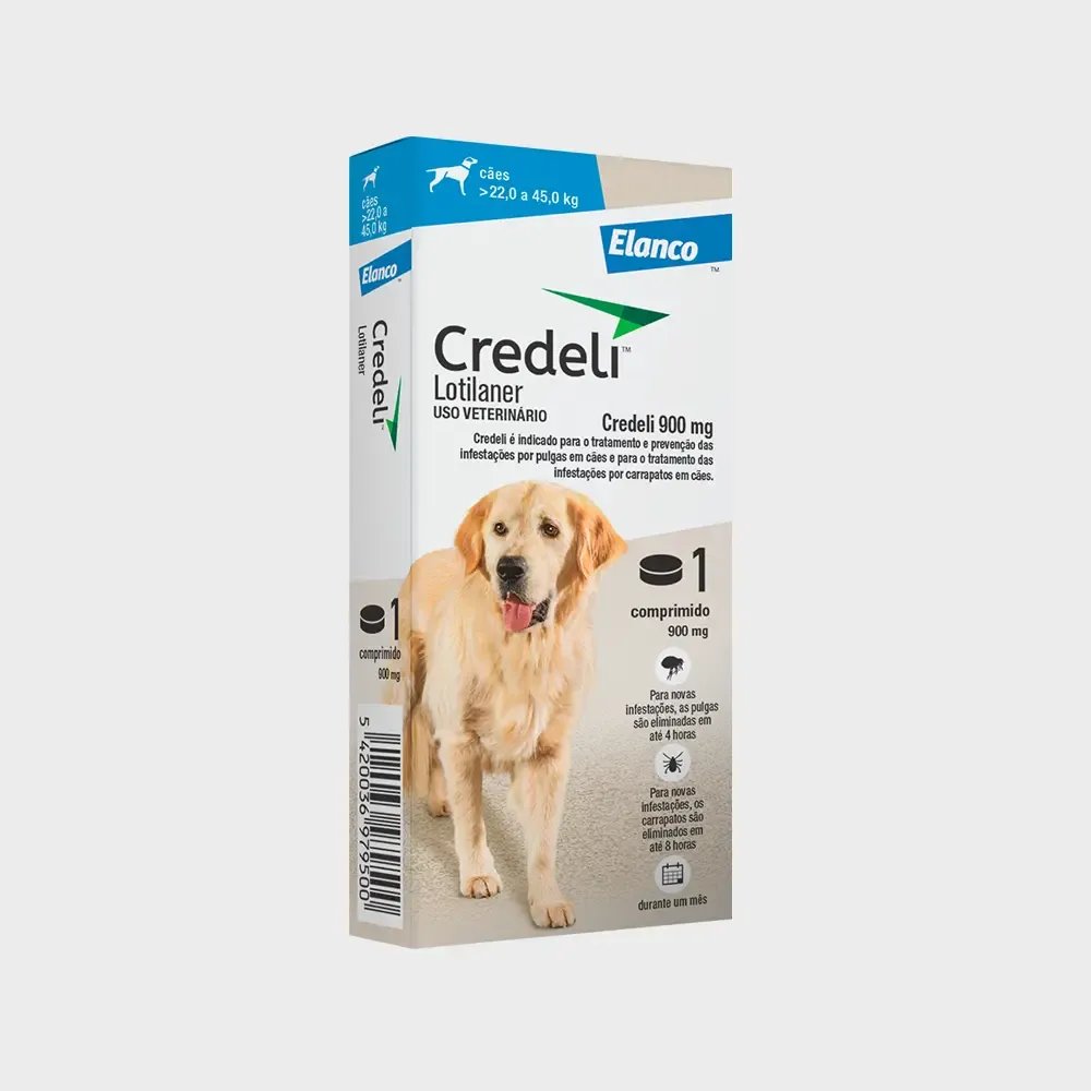 Credeli 900 Mg 1 Comprimido Cães 22 A 45 Kg Antipulgas