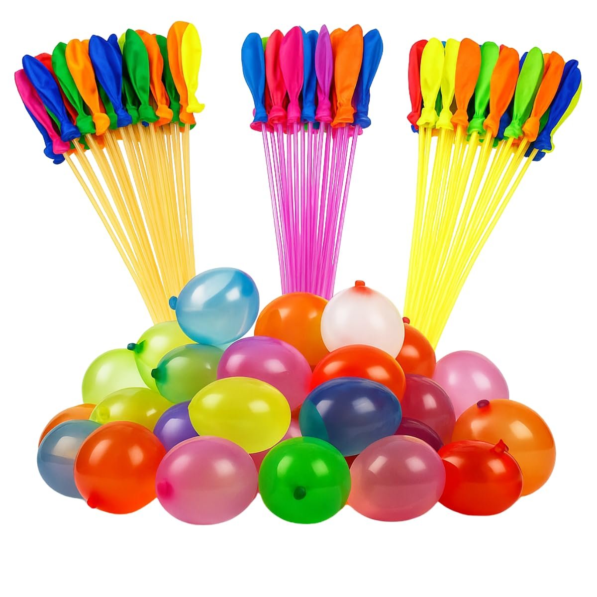 Kit 111 Balões D'Água Coloridos Enchimento Rápido Festa Verão