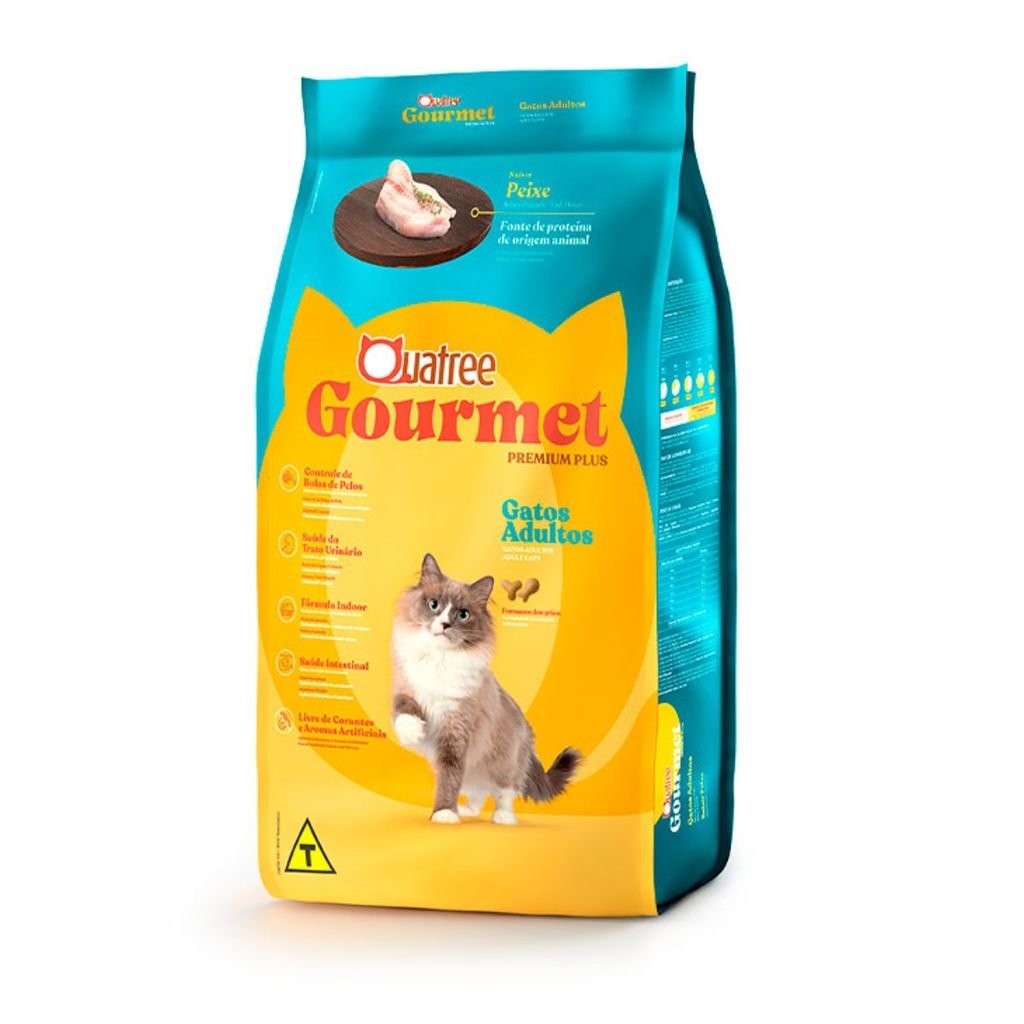 Ração Quatree Gourmet Gatos Adultos Sabor Peixe 10.1kg