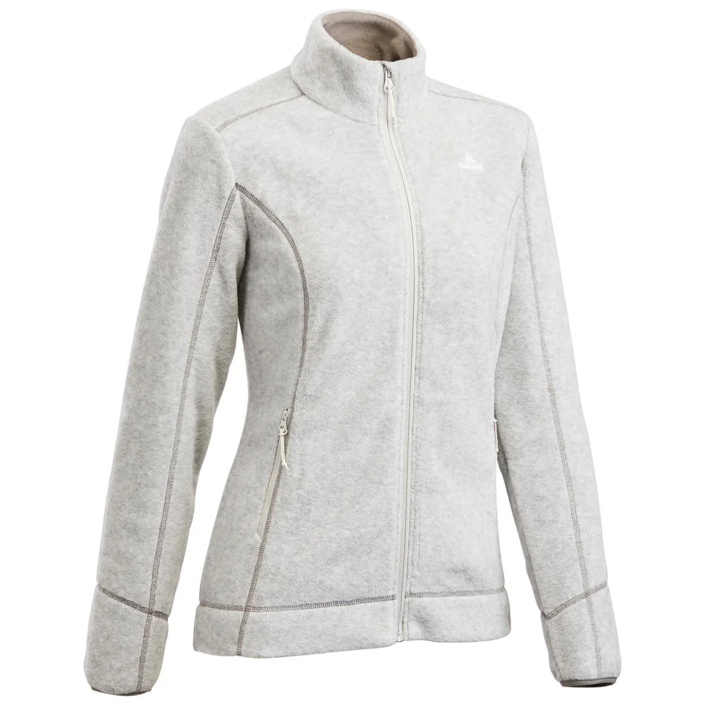 Blusa Fleece Feminina de Trilha Térmica MH100 Quechua Cinza