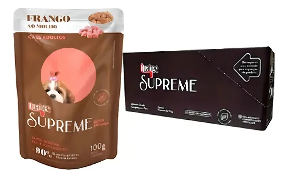 18 Rações Úmida Quatree Supreme Cães Adultos Frango 100g