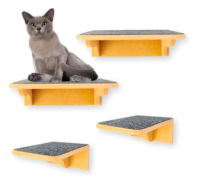 Gatificacao Prateleiras Gatos 4pçs Montados Parafusados