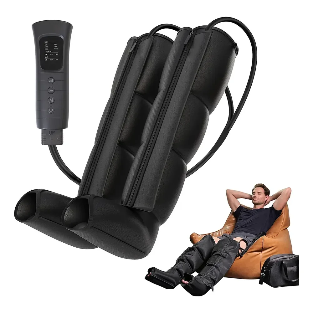Botas De Compressão Pneumática Massageador Pes Fitness Saúde 127/220v Preto