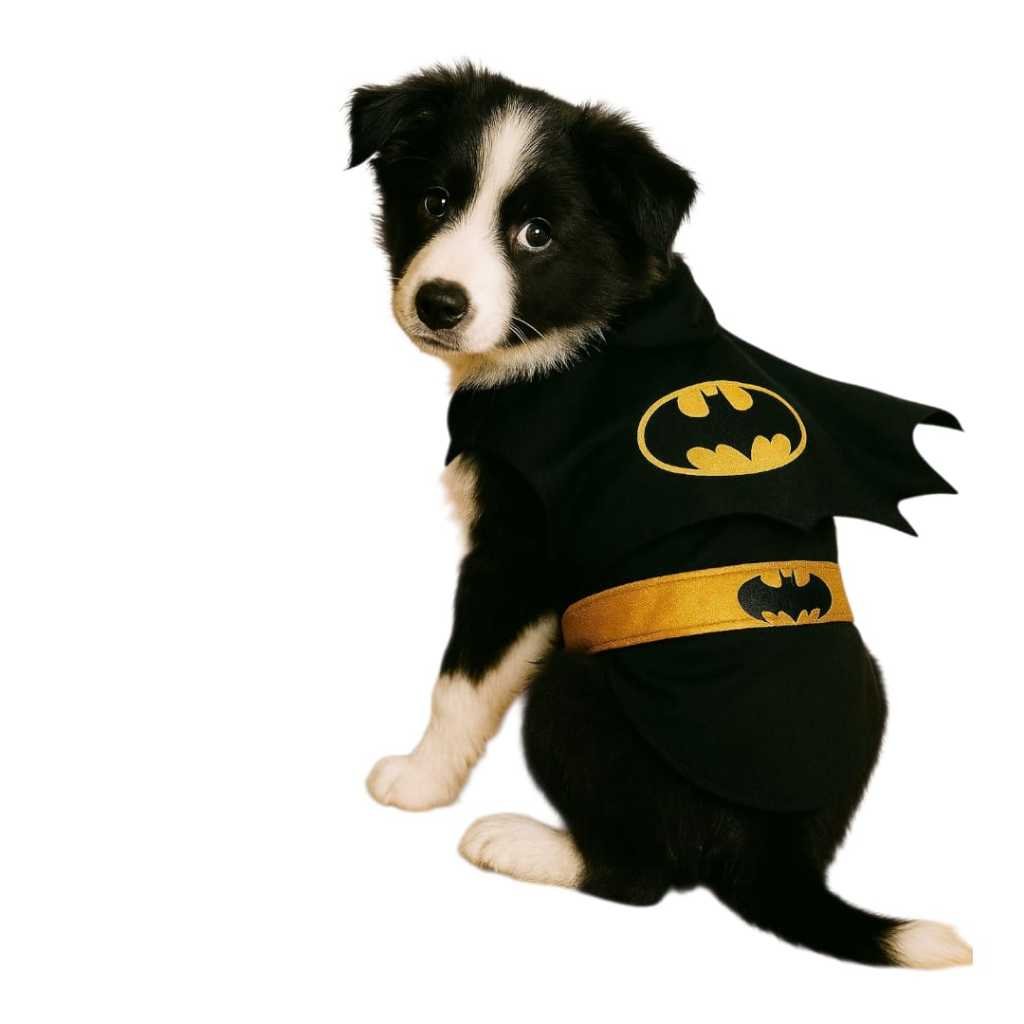 Fantasia Batman Pet com Capa Para Cachorro e Gatos, Roupa Pet Batman