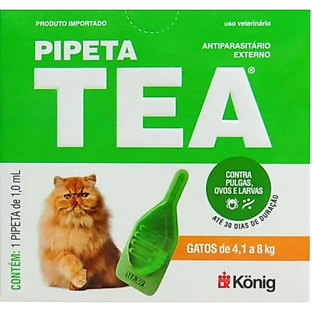 Pipeta Tea Gatos 4,1 A 8kg 1ml Anti Pulgas