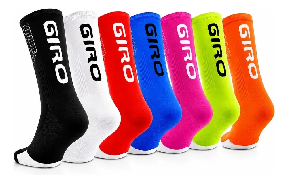 Meia Antiderrapante Esportiva Cano Alto Corrida Ciclismo Branco Único