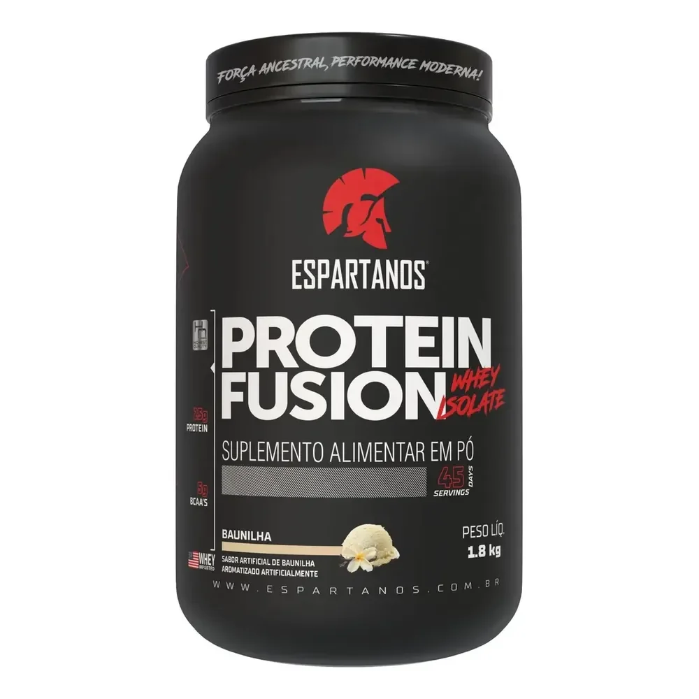 Protein Fusion Whey Isolate 1,8kg - Espartanos Nutrition Sabor Baunilha