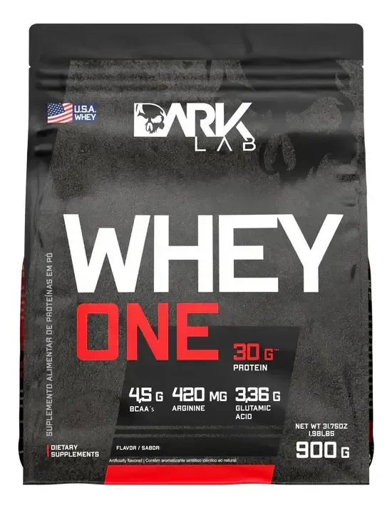 Whey One Protein Proteína Sachê Refil 900g - Dark Lab Sabor Morango