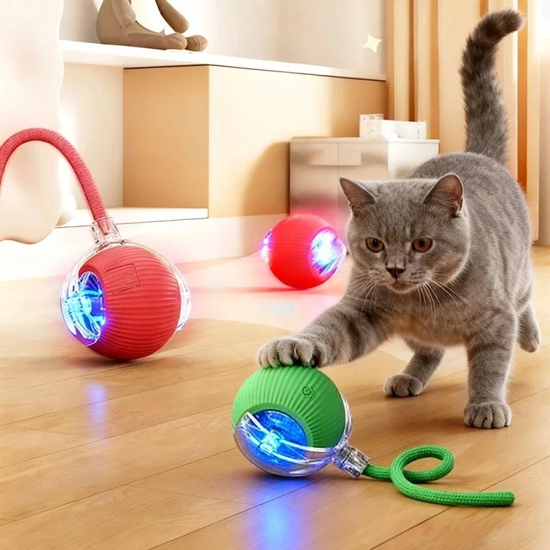 Bola Brinquedos De Rolamento Automático Cauda Do Falso Recarregável Bola Inteligente Gato Interativo