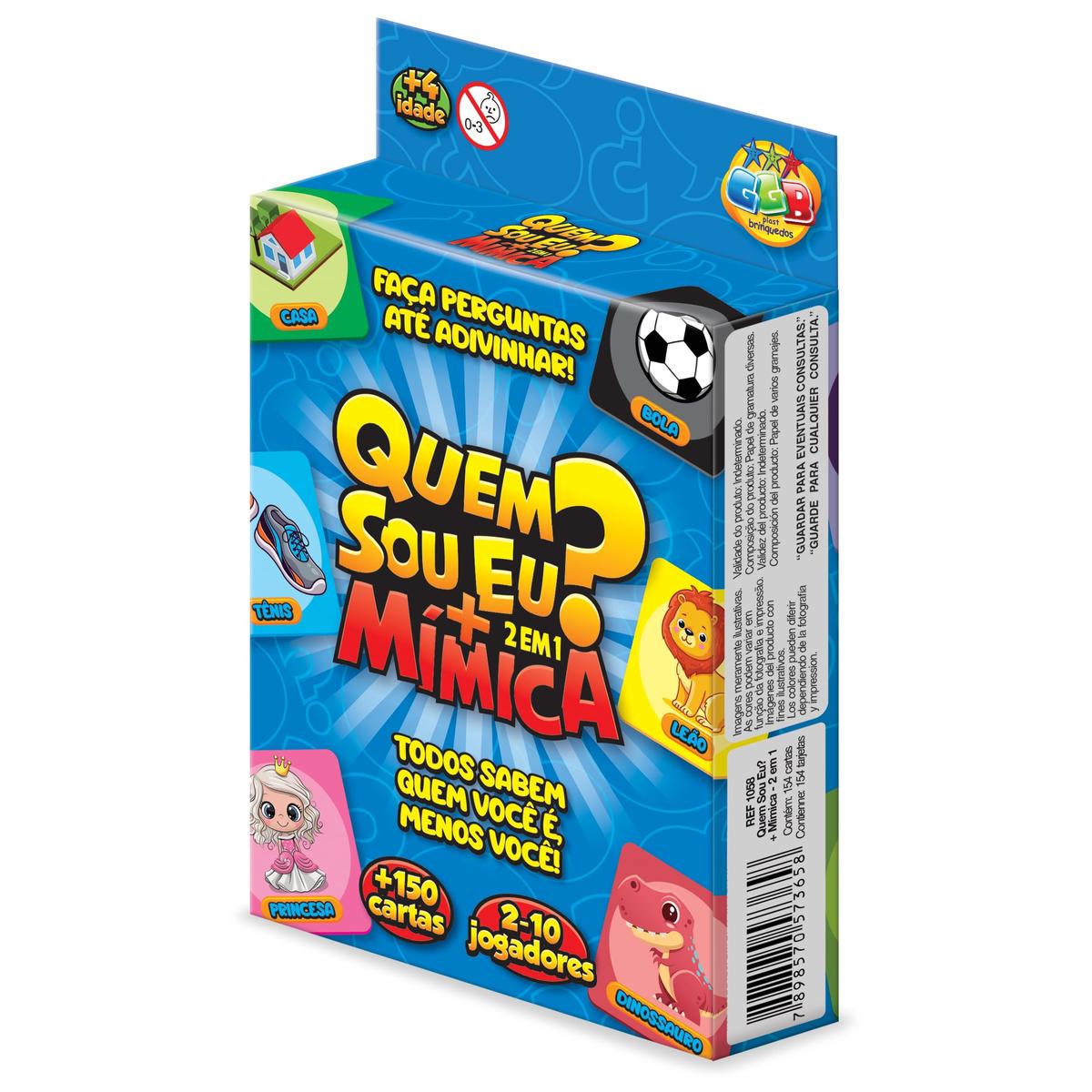 GGB Jogo Infantil 2 em 1 Quem Sou Eu? e Mímica