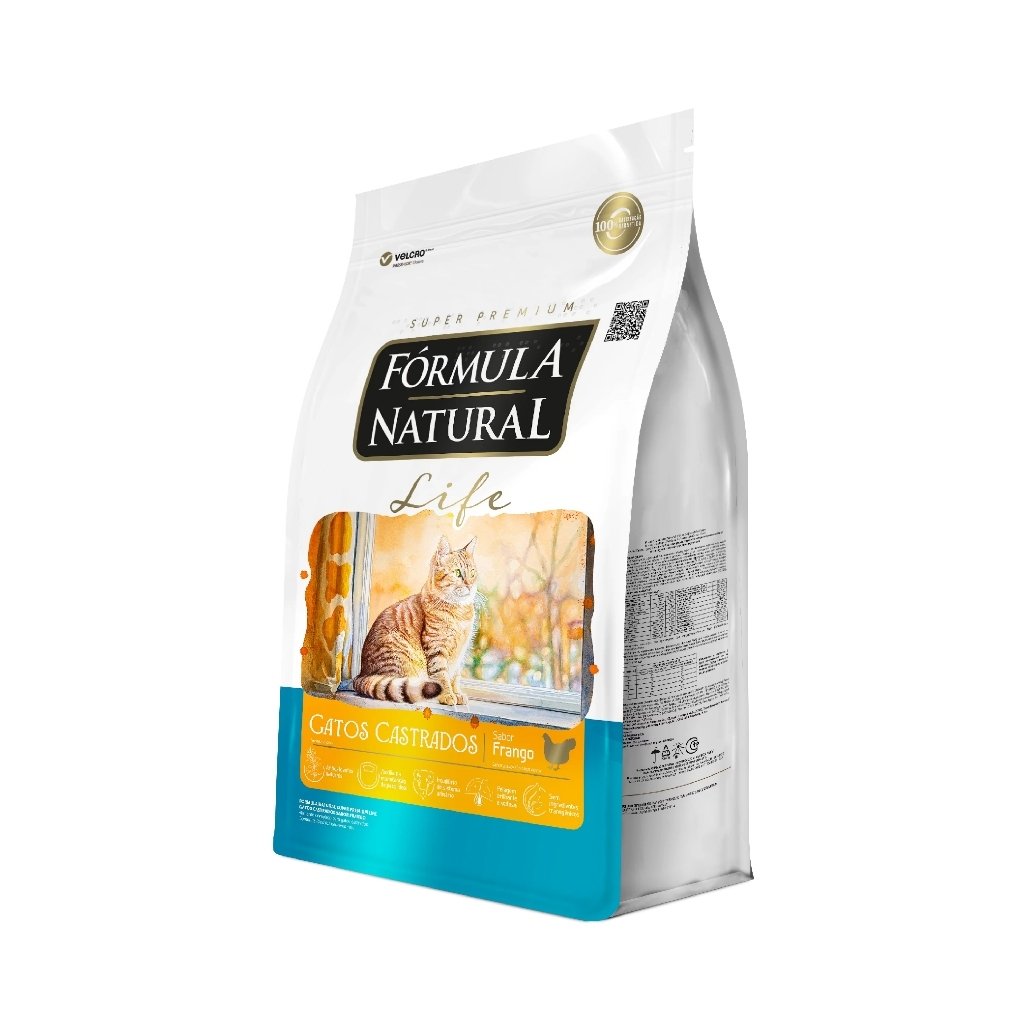 Ração Fórmula Natural Life Gatos Castrados Sabor Frango 1kg Adimax