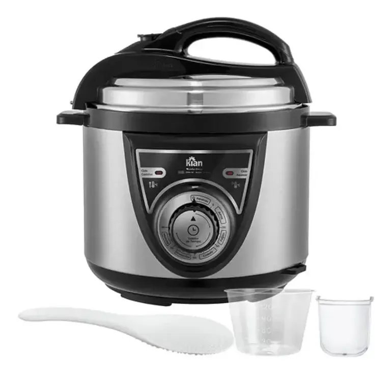 Panela De Pressão Elétrica Kian 4l Inox Acessórios Cor Prateado Frequência 50 Hz X 60 Hz