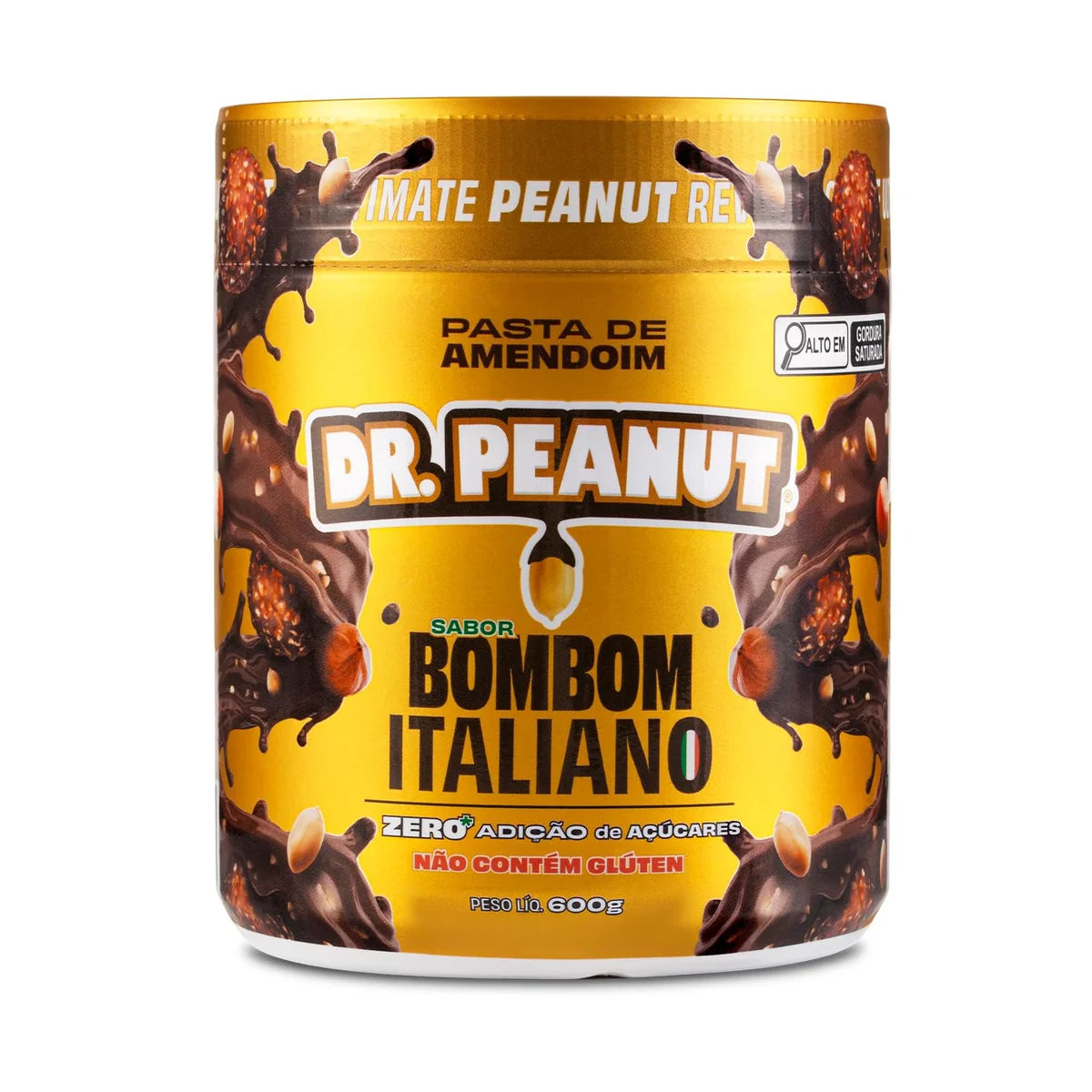 Pasta de Amendoim DR. Peanut Bombom Italiano 600G - Com Whey Protein