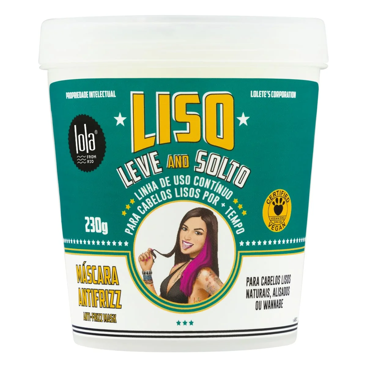 Liso Leve e Solto Máscara 230g , Lola Cosmetics