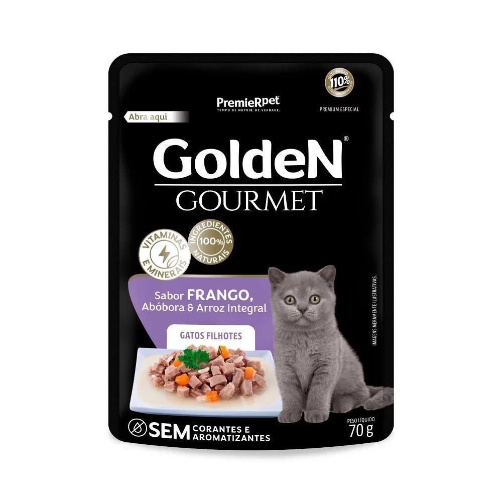 Alimento para Gatos Filhotes Sabor Frango e Abobora Gourmet Sachê 70G Golden
