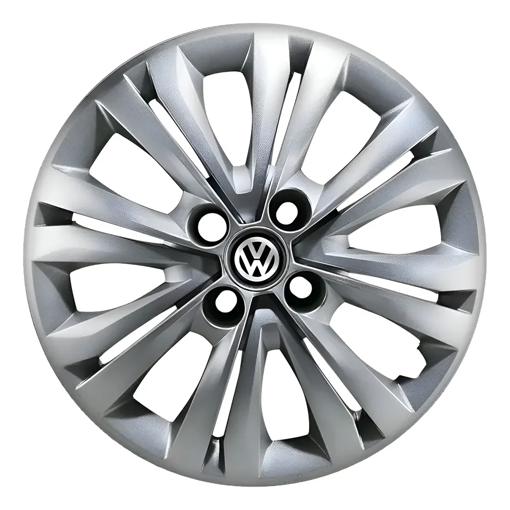 Jogo De Calotas Vw Aro 14 Gol Saveiro Voyage Com Emblema Prata