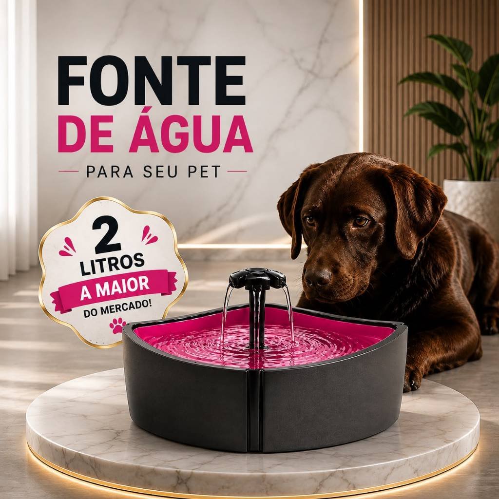 Fonte De Água Bebedouro Para Gatos E Cães 1 Ou 2 Litros Bivolt Mec Pet