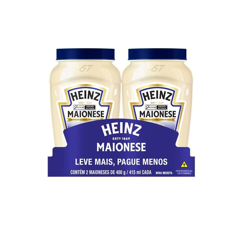 Heinz Pack Maionese Tradicional, 400G - 2 unidades