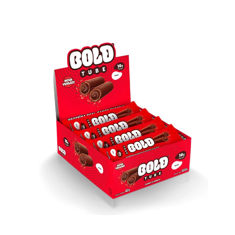 BOLD Tube Chocolate Proteico Avelã 10g de Proteína (12 Un.)