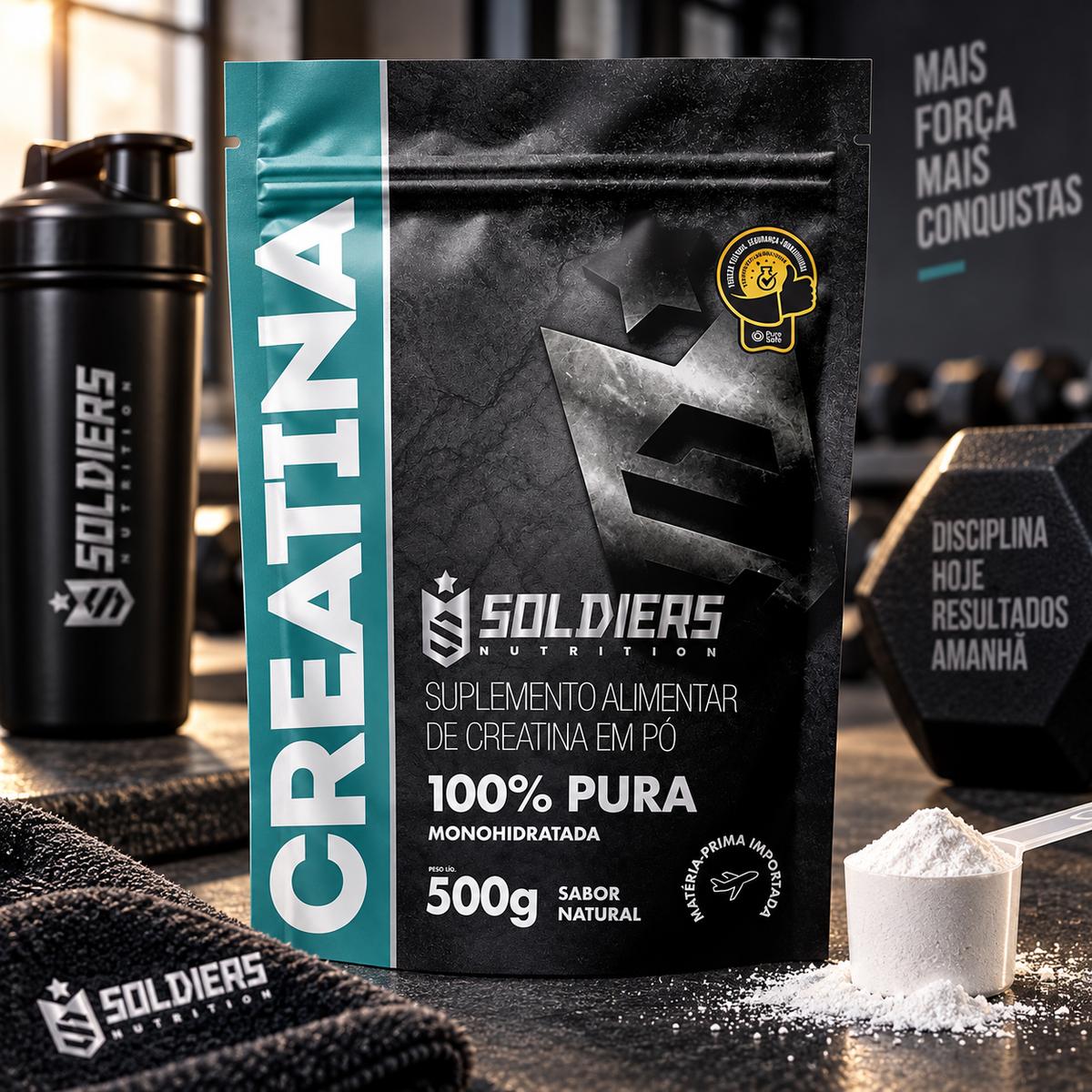 Creatina 500g Suplemento Monohidratada em pó 100% Pura - Soldiers Nutrition
