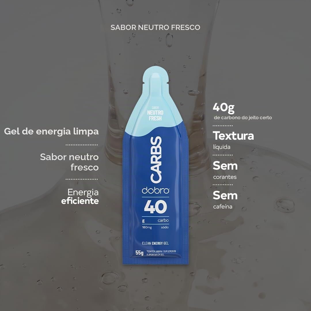 Dobro, Carbs Gel 40g, Dobro, Suplemento em Gel, 10 Sachês de 55g - Neutro Fresh
