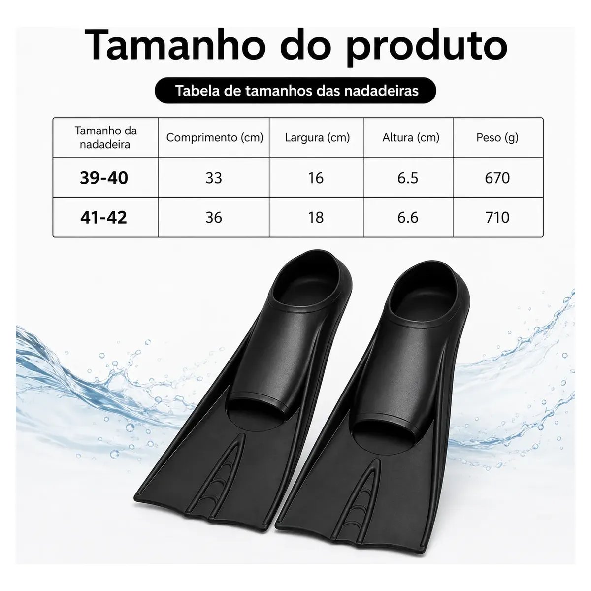 Nadadeira Pé De Pato Natação - 39/40 e 41/42