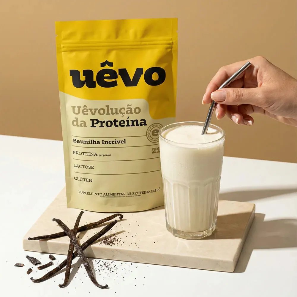 Proteína em Pó Uêvo Sabor Baunilha 1kg Refil