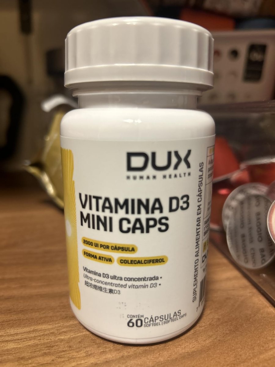 DUX HUMAN HEALTH Vitamina D3 Mini Caps 60 Cápsulas – 2000 UI por Cápsula, Sem Glúten e Sem Açúcar