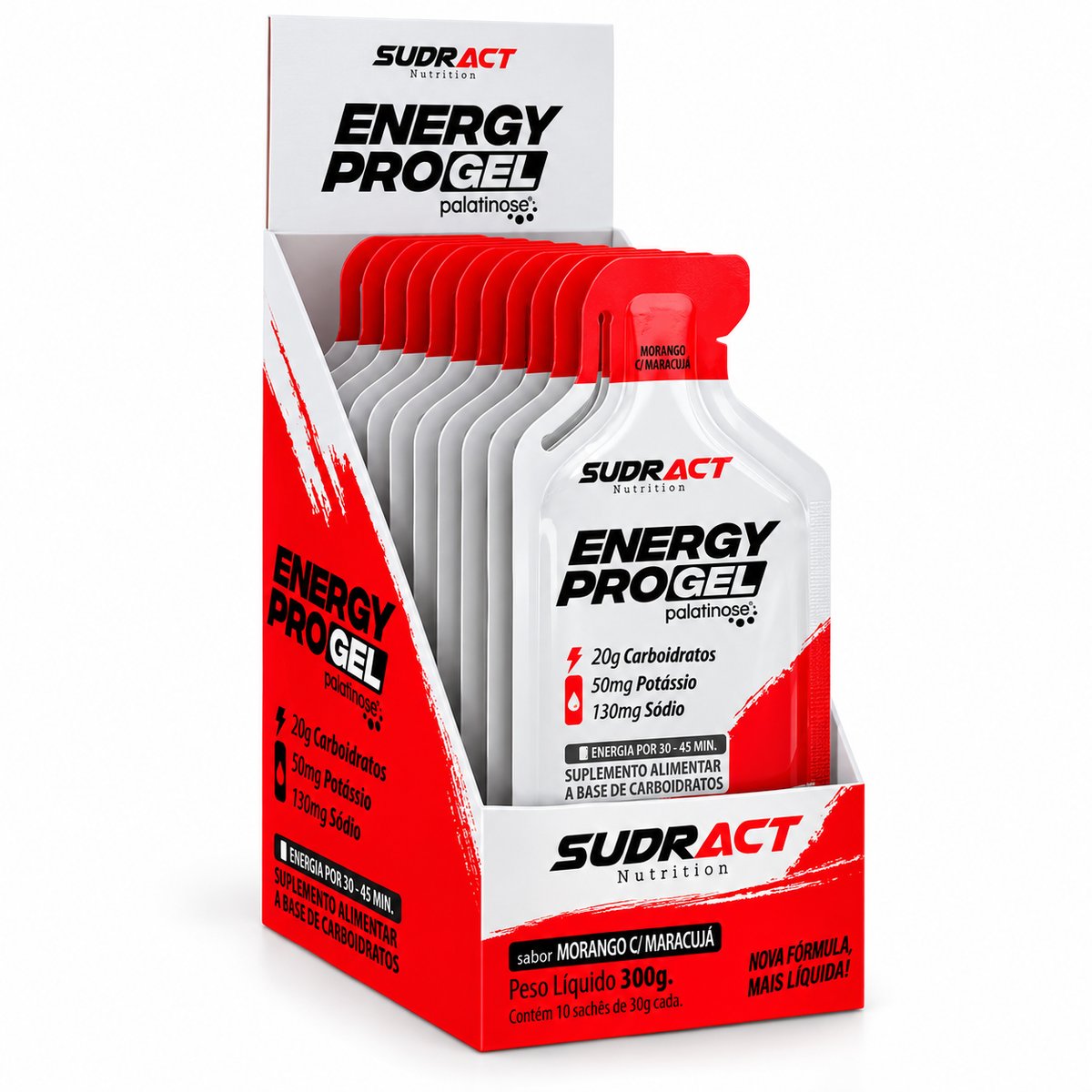 Gel Energy Pro Sudract 10u 300g Sabor Morango Maracujá