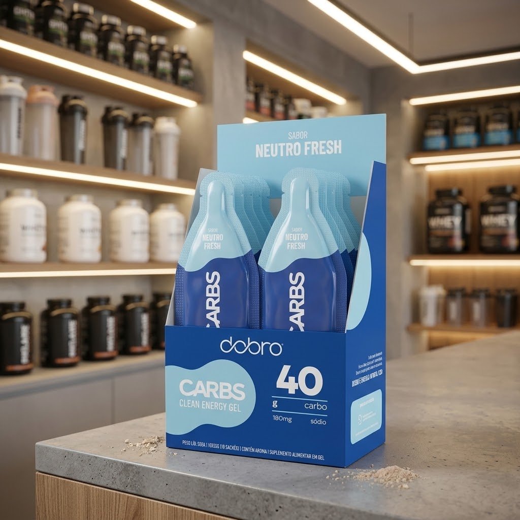Dobro, Carbs Gel 40g, Dobro, Suplemento em Gel, 10 Sachês de 55g - Neutro Fresh