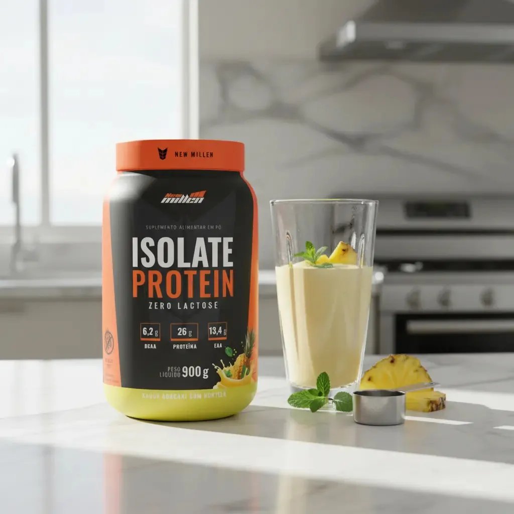 Isolate Protein Zero Lactose Pote 900g New Millen Sabor Abacaxi Com Hortelã