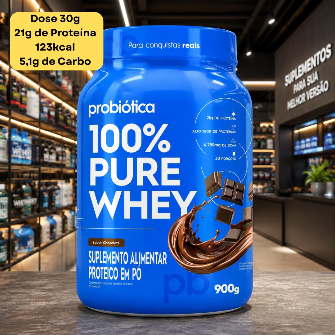 Whey Protein 900g Iso Blend Protein Probiótica Chocolate Blend de Proteínas