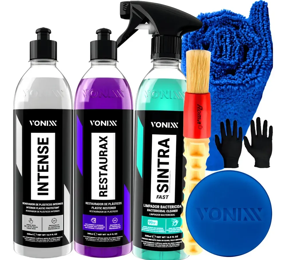 Kit Limpeza Automotiva Vonixx Sintra Fast Intense Restaurax 500ml
