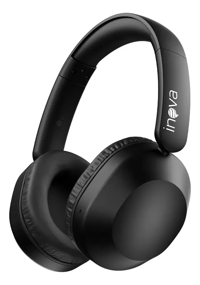 Fone De Ouvido Headphone Bluetooth 6.0 Sem Fio Premium Potente Super Bass Compatível, bateria de 50 Horas Para iPhone Samsung Xiaomi Redmi Lenovo Motorola Esportivo Caminhada Academia Cor Preto Inova