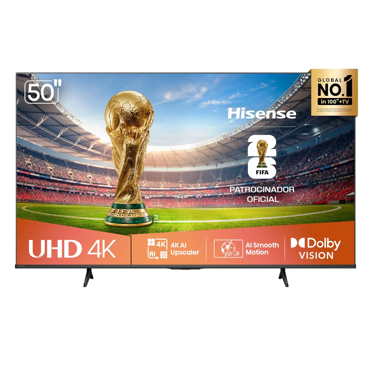 Hisense Smart TV 4K 50" Polegadas 50A6NV com Dolby Vision, HDR10, HLG, Dolby Gaming, Film Maker, DTS Virtual X, Compatibilidade Alexa e Google Home
