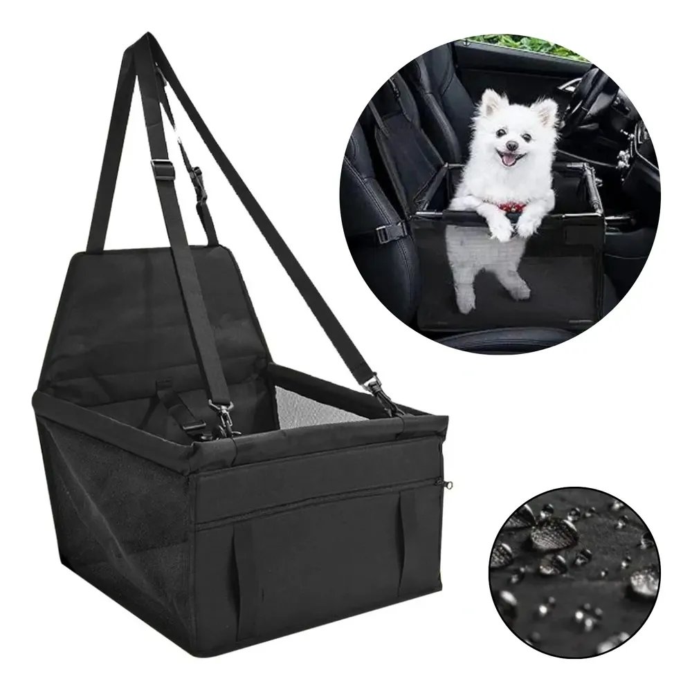 Cadeirinha Bolsa Pet Para Carro Transporte Cão Gato Lakalifa Preto