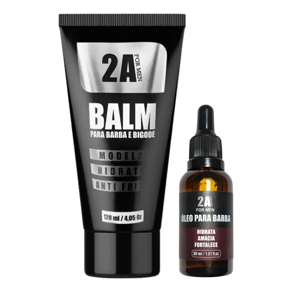 Kit Óleo Para Barba 30ml E Balm 120ml Barba E Bigode 2a Malbec